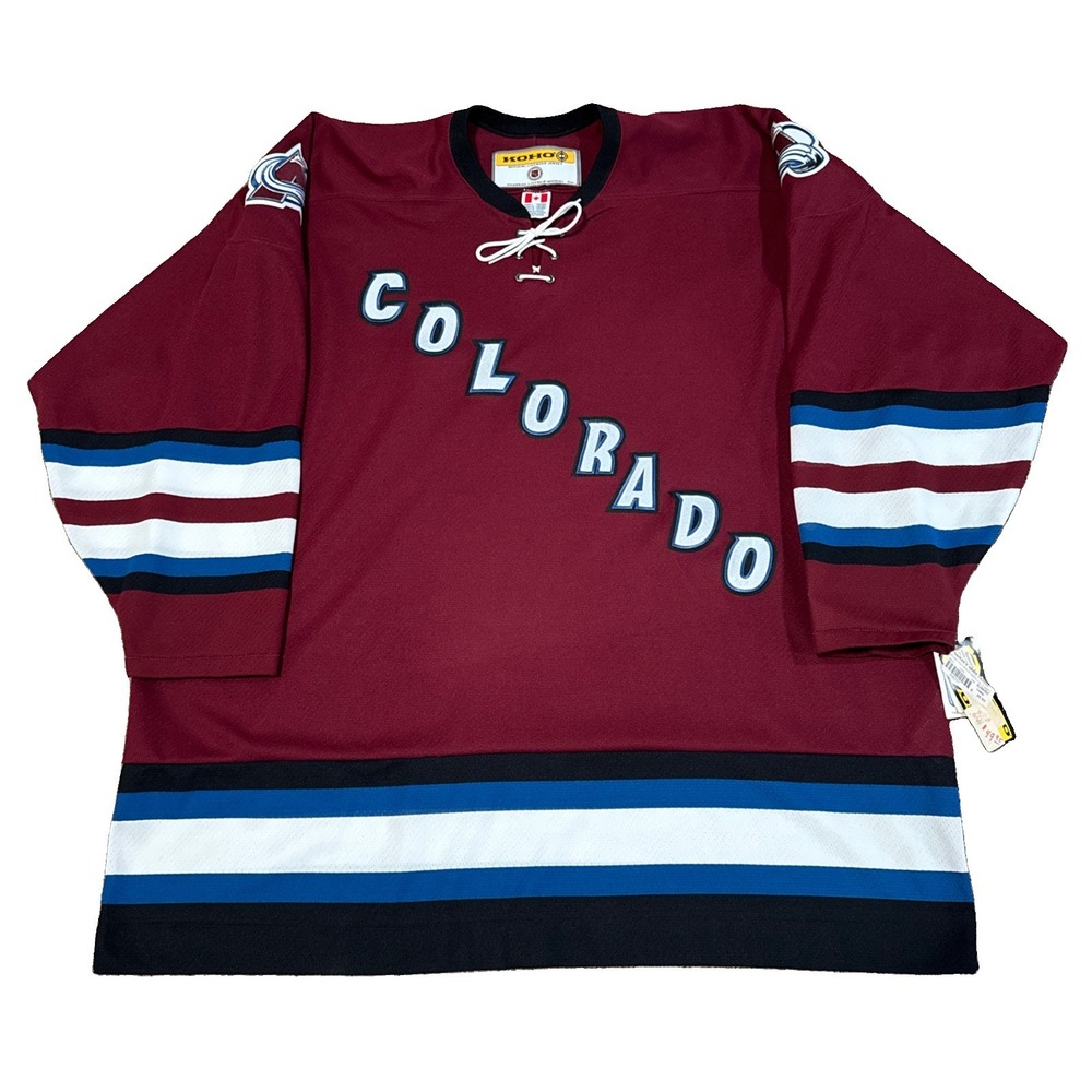 NWT Vintage Colorado Avalanche KOHO Jersey Alternate Maroon Diagonal NHL Jumbo